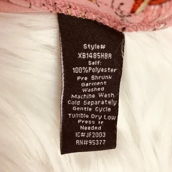 Sanctuary Pink Floral Faux Wrap Top  Size Medium Petite - Picture 5 of 7